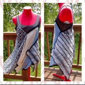 Upcycled scarf top tunic S festival original flowy artsy fairy